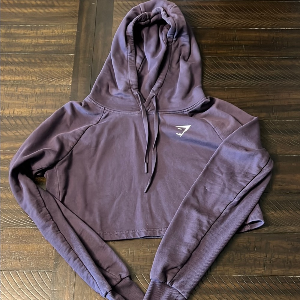 Gymshark Purple Cropped Hoodie Long Sleeve